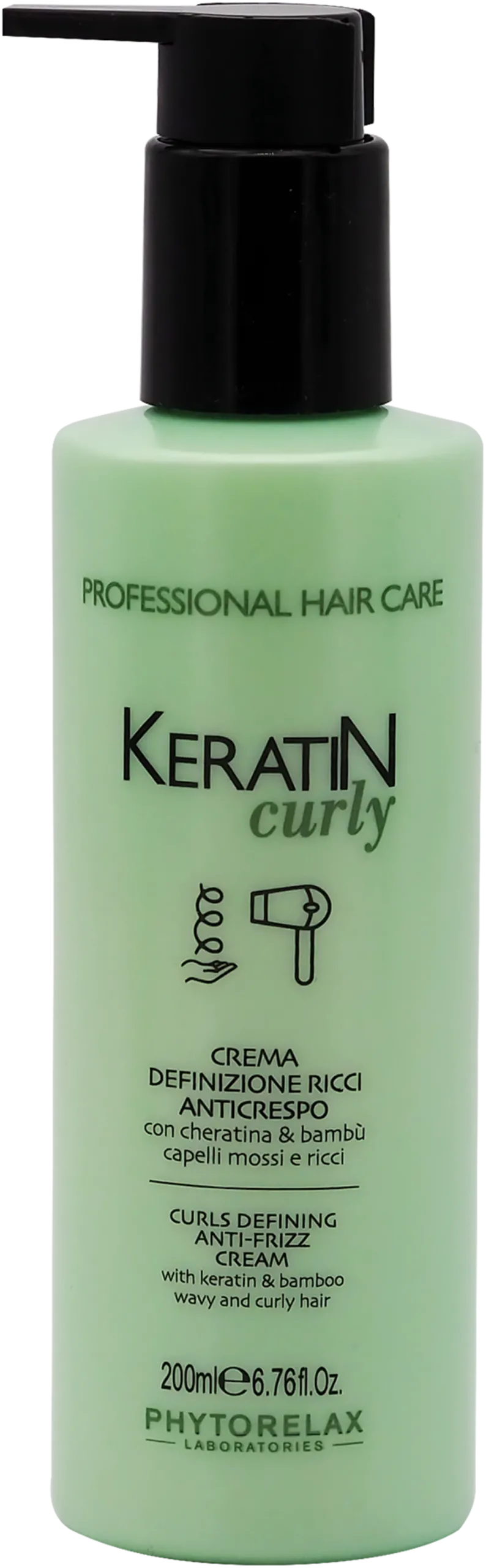 Crema Definizione Ricci Anticrespo - Keratin Curly, 200 ml